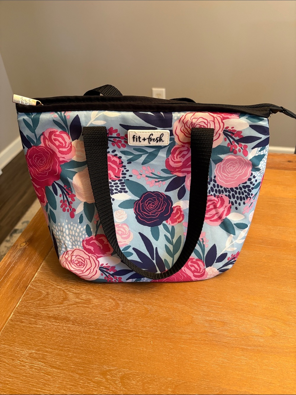 Fit + Fresh Floral Tote Bag in Blue and Pink